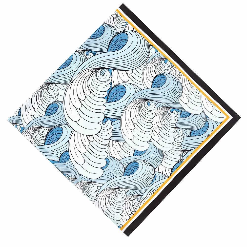 목도리 130cm Four Seasons Fashion Madam Twill Plain Color wave Ripple 큰 사각형 스카프 관광 장식 Shawl Silk Scarf D240426