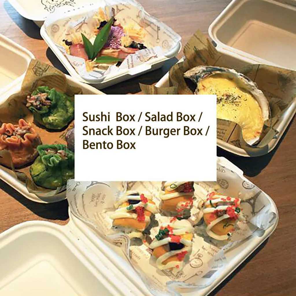 Bento Boxes Instant Lunch Box Wegwerp Hamburger Sushi Snack Baked Cake Microwave Home Portable 10 Packs Q240427