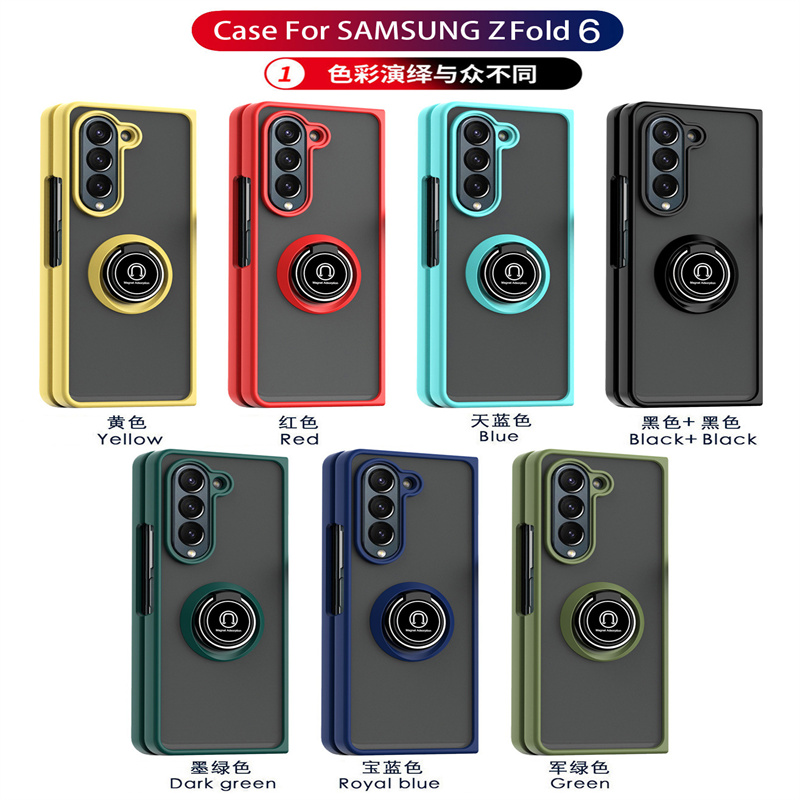 2024 Magnetring-Telefonkoffer für Samsung Galaxy Z Fold 6 5 4 3 Collapsible Mobiltelefon-Tauchkoffer Anti-Fall-Fall-Stoßdämpfer klarer Abdeckung