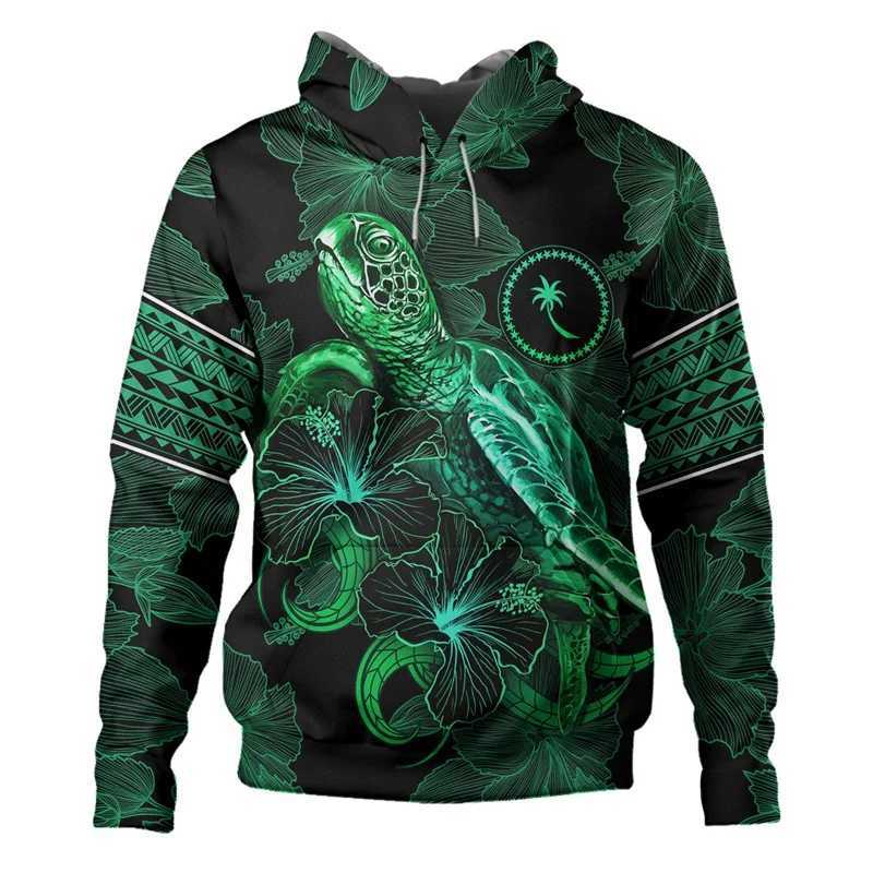 Bluza Męskie bluzy Bluzy 3D nadrukowane Chuk State Coat of Arms Polynesian Tattoo Lapu Sun Tribal Hoodie Męs