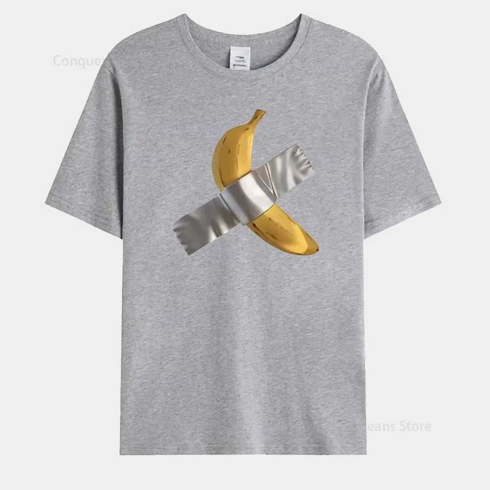 Camisetas masculinas de banana engraçada impressão gráfica vintage masculino algodão casual de gola curta