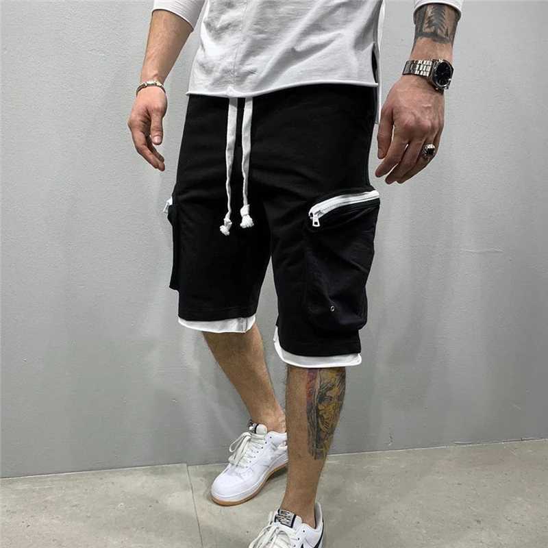 Heren shorts New Street Fashion Summer Losse heren Running Leisure Fitness Clothing Multi Pocket Sports Casual Q240427