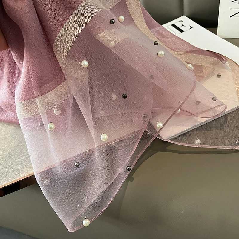 Шары 2023 роскошные бренд женский модный шарф Scarf Сплошные шелковые льня