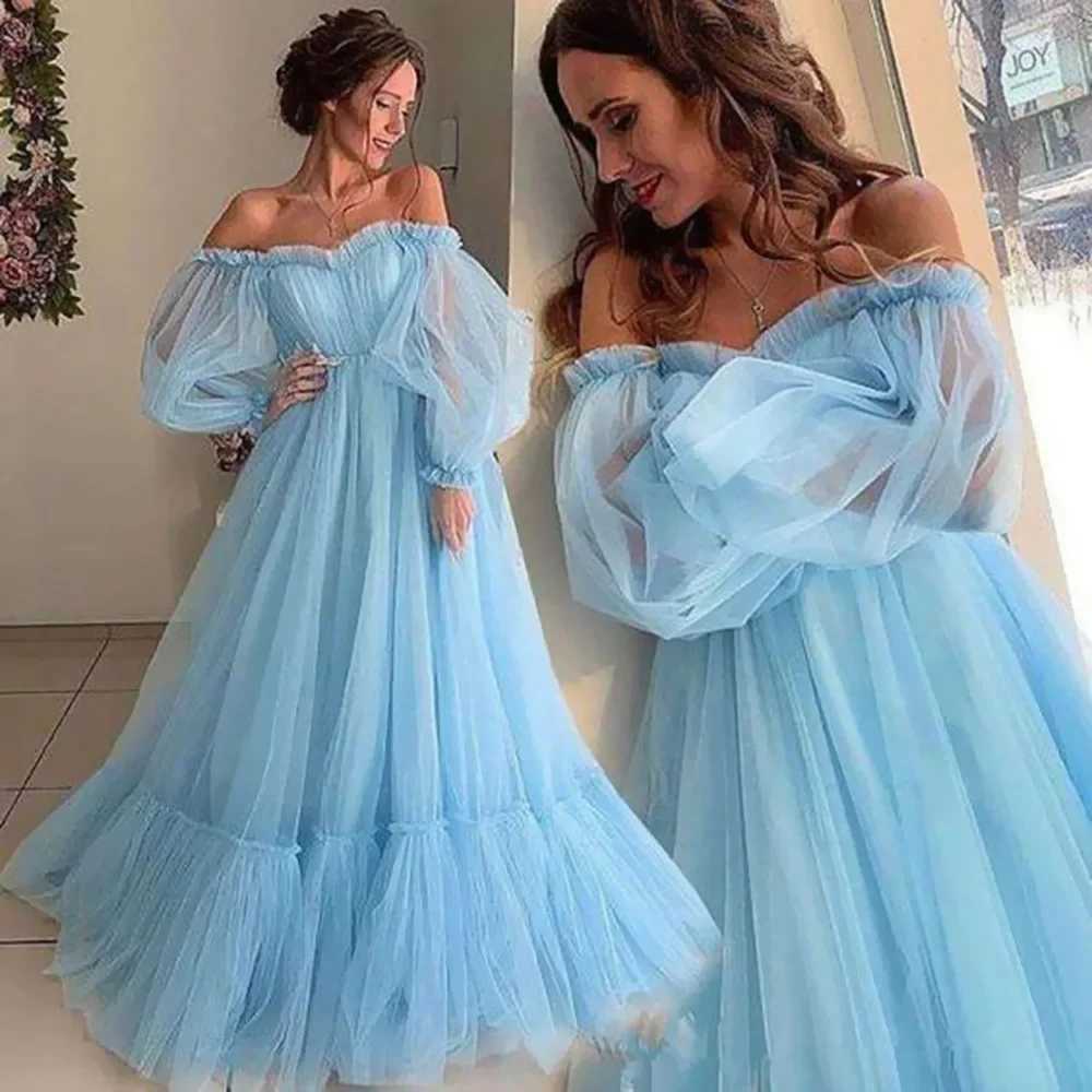 Maternity Dresses Baby shower party wedding dress pregnant woman long skirt photo prop sexy thin gauze photography Q240427
