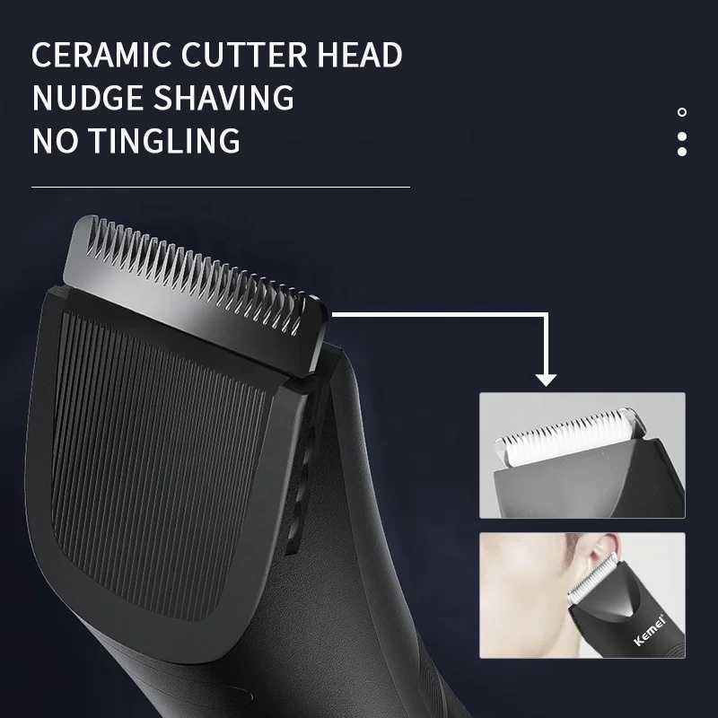 Trimmer des cheveux Kemei Aaine de la zone de pelouse lame en céramique imperméable Ciseaux secs humides aisse pubic aisse rasoir hygiène ultime pour le corps Q240427