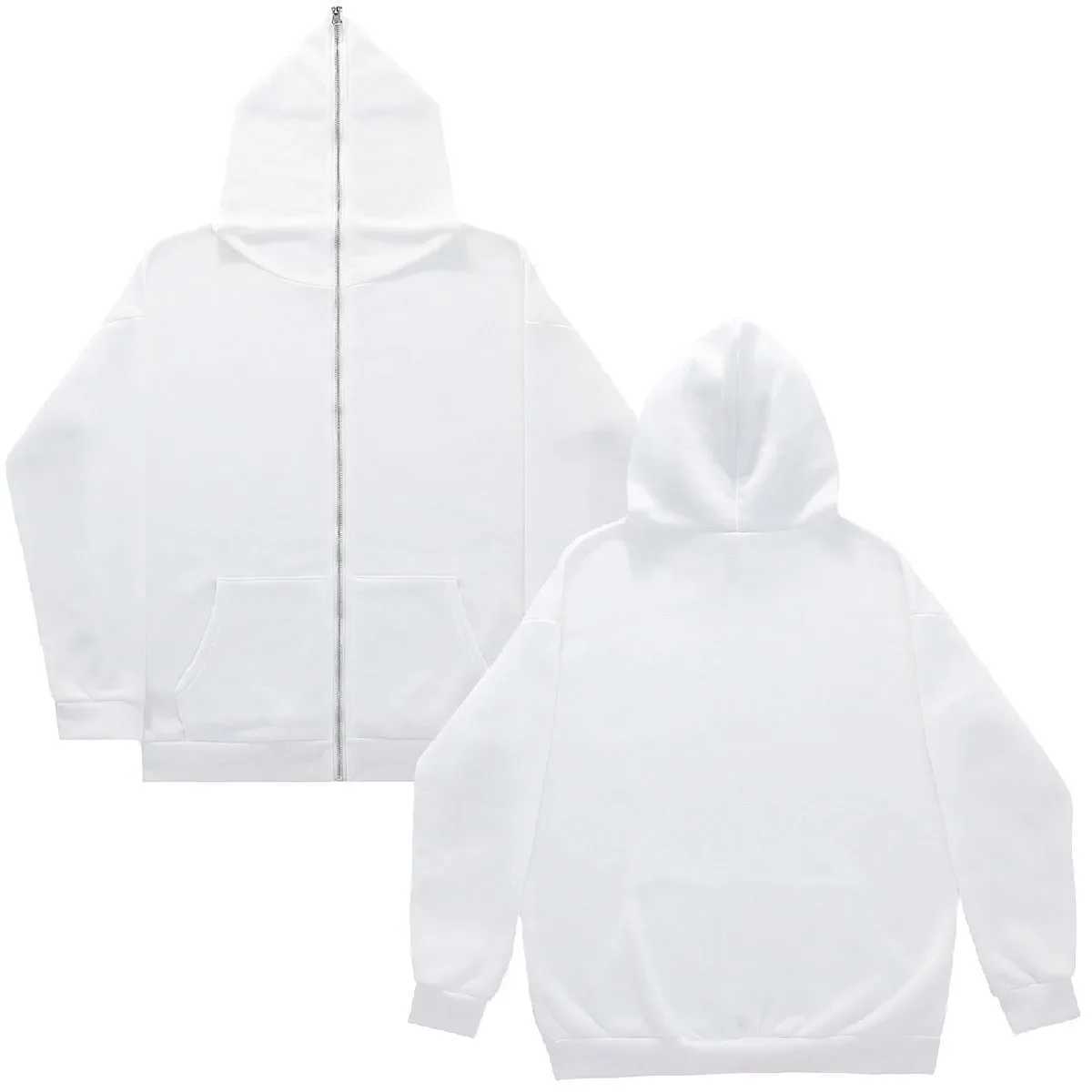 Moletons moletons moletons moletons em branco zíper completo casal retrô capuz de hip-hop e moletom de moletom solto harajuku rua jaqueta de rua masculina 240425