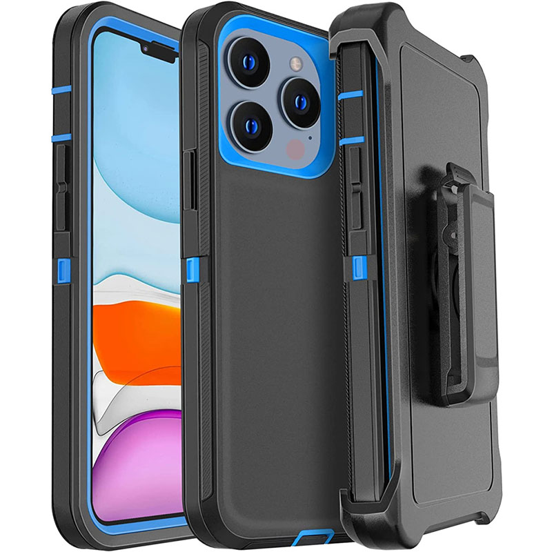 Hybrid Armor Heavy Duty Sockproof Holster Clip Robot Telefonfodral för iPhone 15 14 Plus 13 12 11 Mini X XR XS Pro Max 7 8 Plus High Qulity 3 i 1 med Clip Air eller Sea Shipping