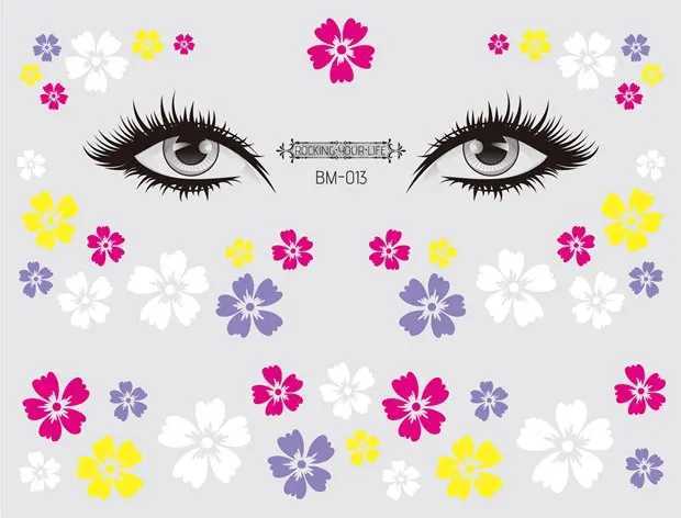 Tattoo Transfer Morixi Fake Tattoo Sticker For Face Body Makeup Daisy Flowers Pink Yellow White Water Transfer Printing Face Sticker RA081 240426