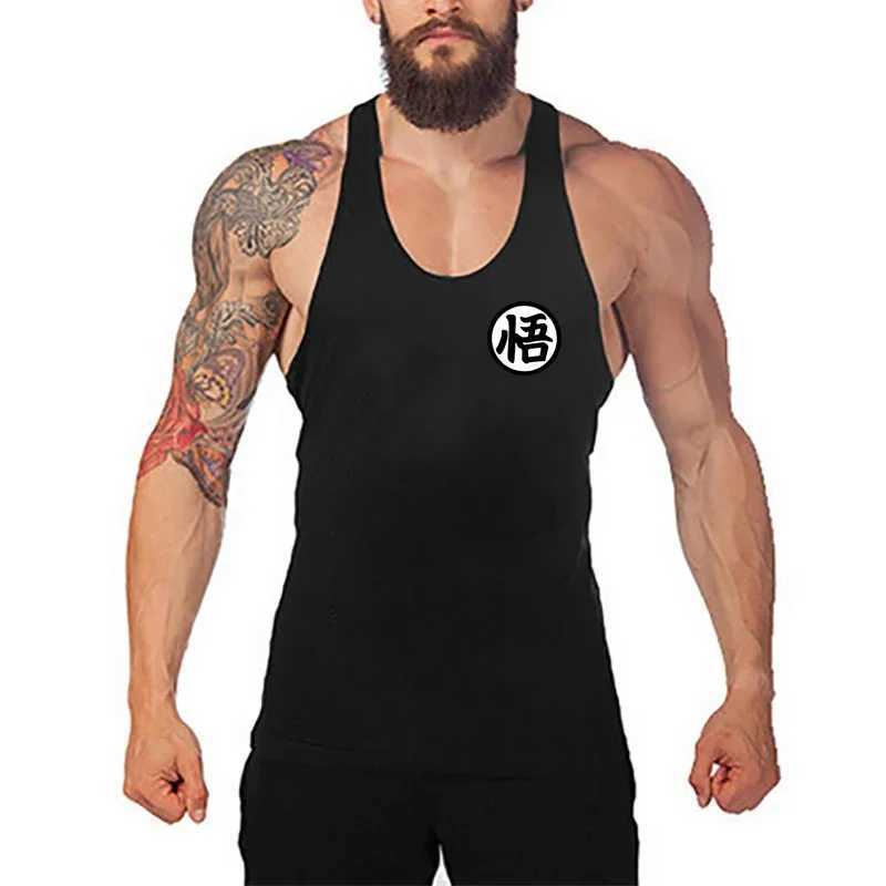 Débardeur pour hommes Professeur Bodybuilding Stringer Tops Tops Mens Anime japonais Wu Printing Y Back Fitness Gym Vêtements Muscle Singlel2403L2403