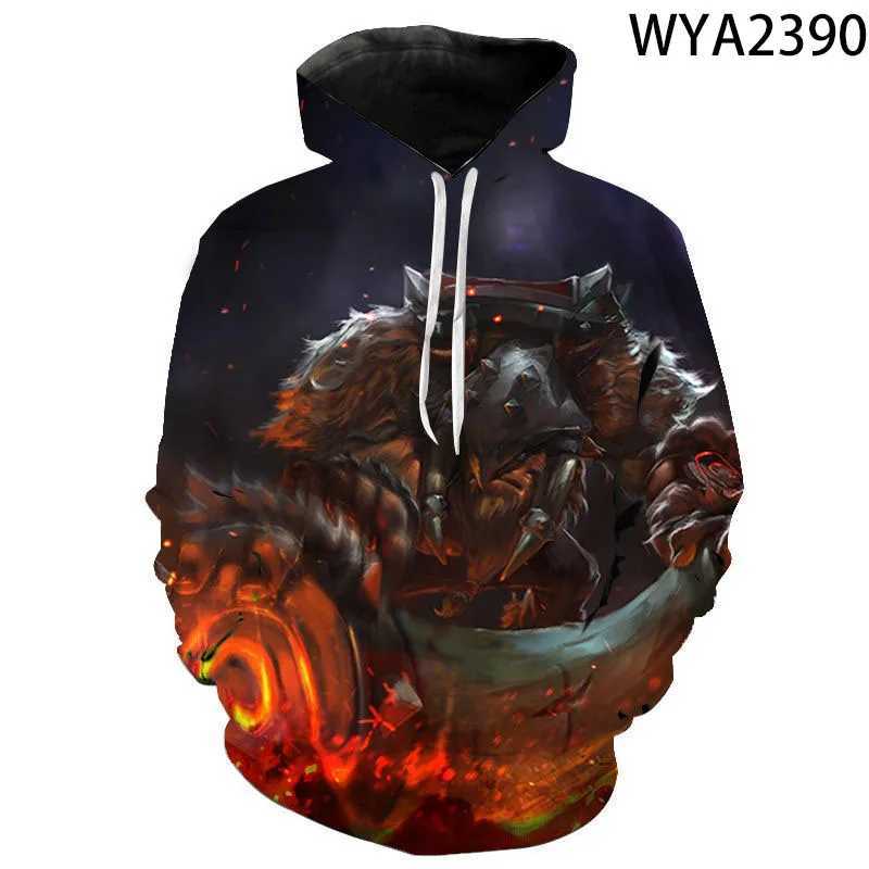 Hoodies Sweatshirts 2021 Nytt spel Dota 2 Mens Leisure Hoodie 3D Printing Fashion Sports Shirt Pullover Boys and Girls Childrens Street Clothing Coat 240425