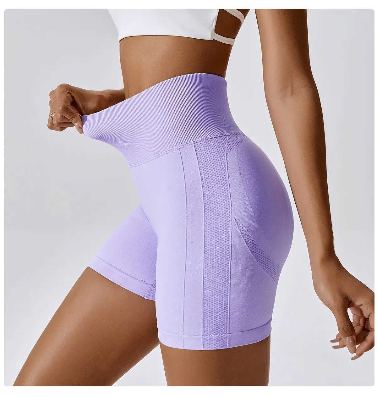 Shorts attivi Donne Shorts Shorts senza soluzione di continuità le donne in bicicletta Jogging Fitness High Push Up Shorts Leggings Women Yoga Clothing D240426