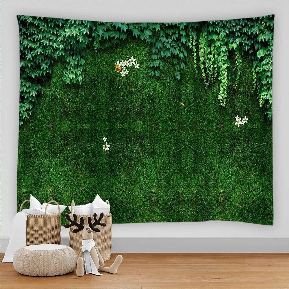 Tapestries Tropical Plant Grass Tapestry Flower Green Plant Wall Hanging Cloth Bohemian Tapestries Art Home Decor Printing Carpet Yoga Mat