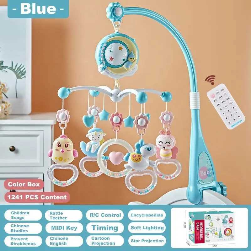 Mobiles# Baby Mobile Rattles Toys 0-12 Months For Baby Newborn Crib Bed Bell Toddler Rattles Carousel Musical Cots Toy For Kids Gift d240426