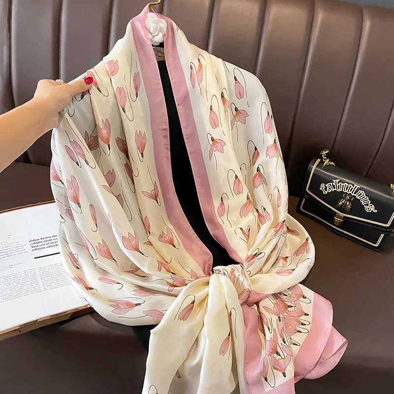 N2P9 SHAWLS Spring sjaal dames luxe ontwerp sjaal zijden gladde sjaal soft moslim hoofdband sjaal strand 85x180 cm d240426