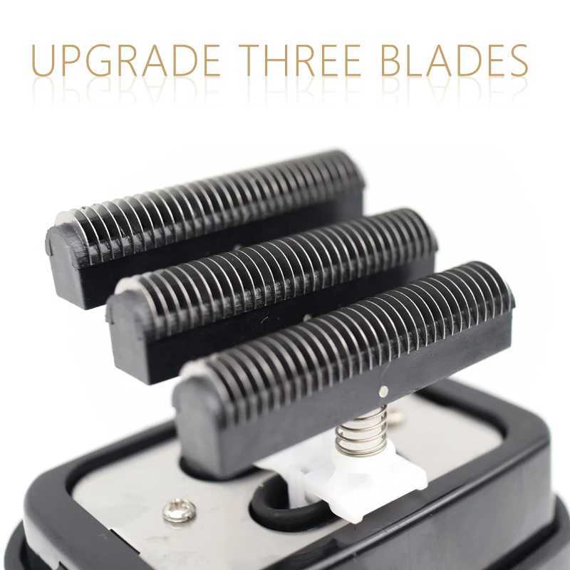 Haar Trimmer Kulliang R11 F Professionele herenbaard Reciproceding 3-Blade Razor System Clip Washable Electric Q240427