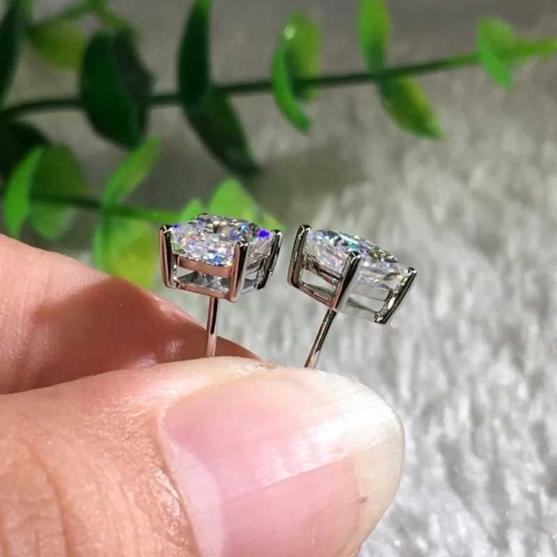 Stud Minimalism 5/6/8MM Rainbow CZ Stone Sqaure Stud Earrings for Women Dainty Silver Color Stackable Ear Bone Studs Girls Jewelry d240426