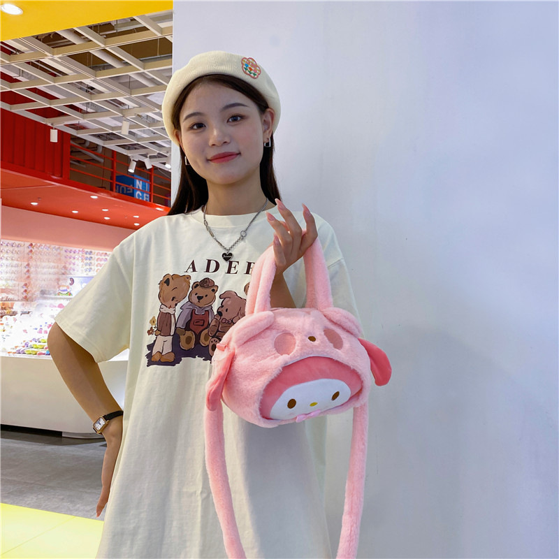 새로운 kulomi yugui 어린이 핸드백 귀여운 플러시 인형 가방 큰 용량 만화 가방