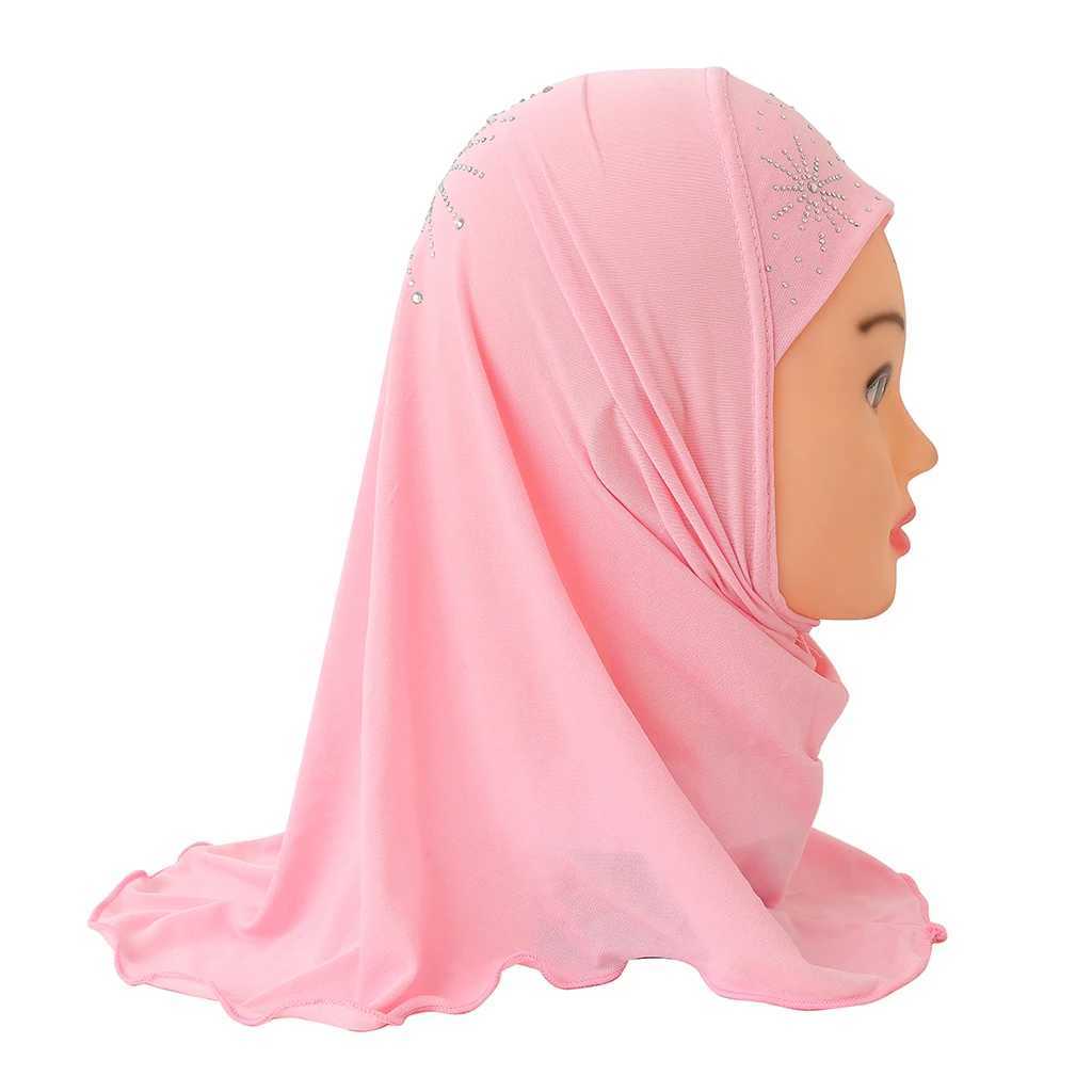 Bandanas durag h042 linda garotinha lenço de cabeça e chapéu de cambo de pedra fofo podem caber na cabeça muçulmana para meninas de 2-6 240426