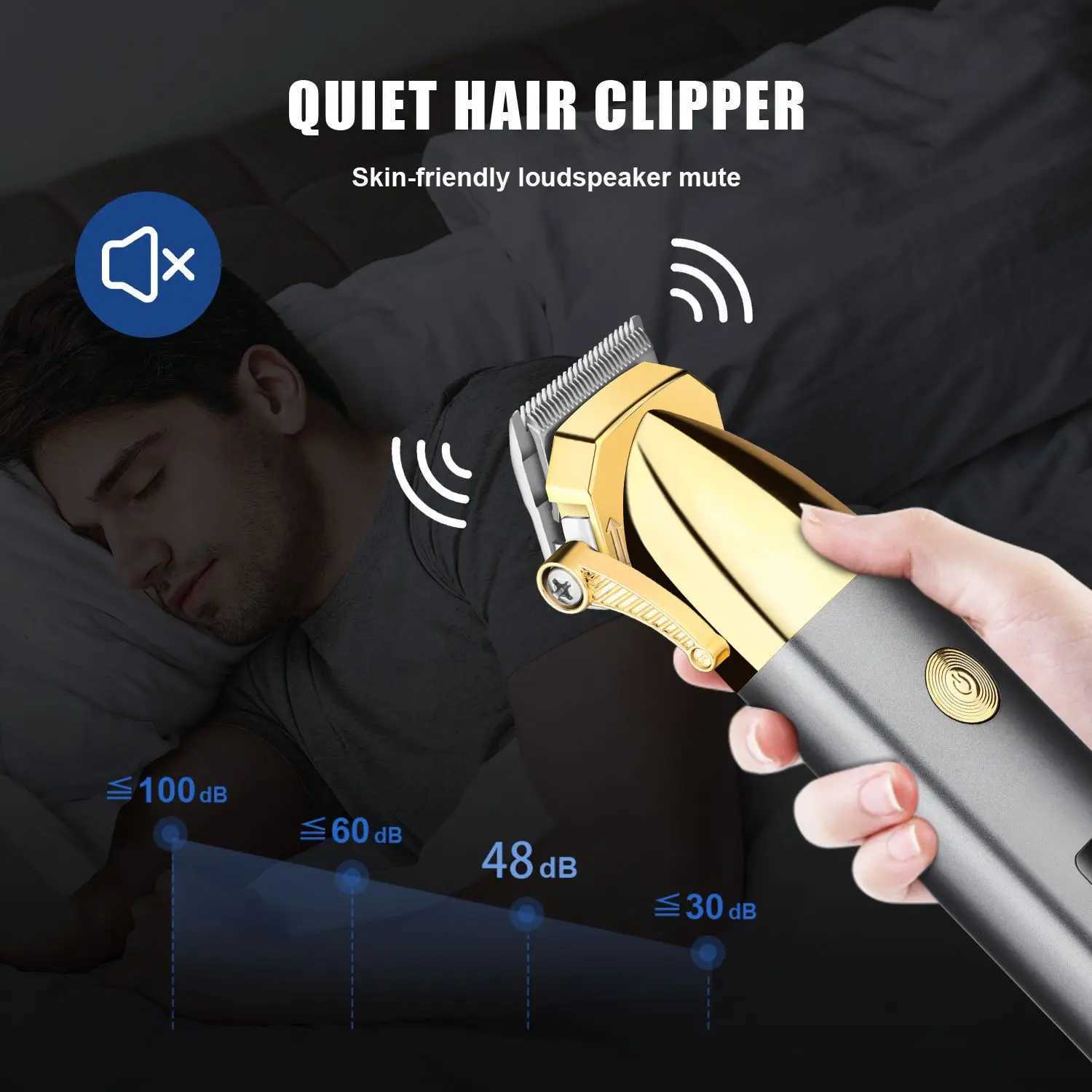 Trimmer des cheveux Coiffe de cheveux Clipper Charge sans fil utilisée pour la barbe Corps de moutarde et Clippers de précision sous les bras Q240427