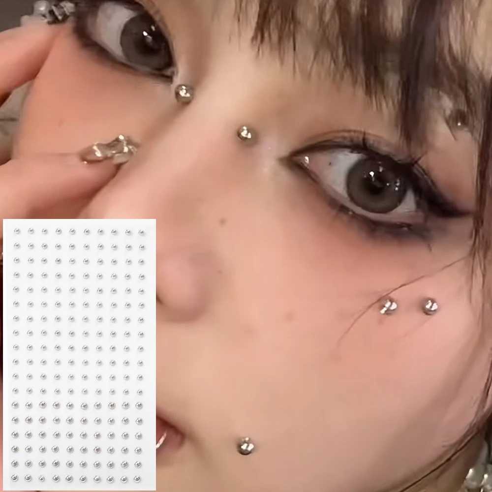 Tatueringsöverföring Non Piercing Lip Nails Sticker Selfadhesive Watertproof Reanvändbar Fake Lip Nail Eyebrow Nose Ring Body Belly Button Jewelry 240426