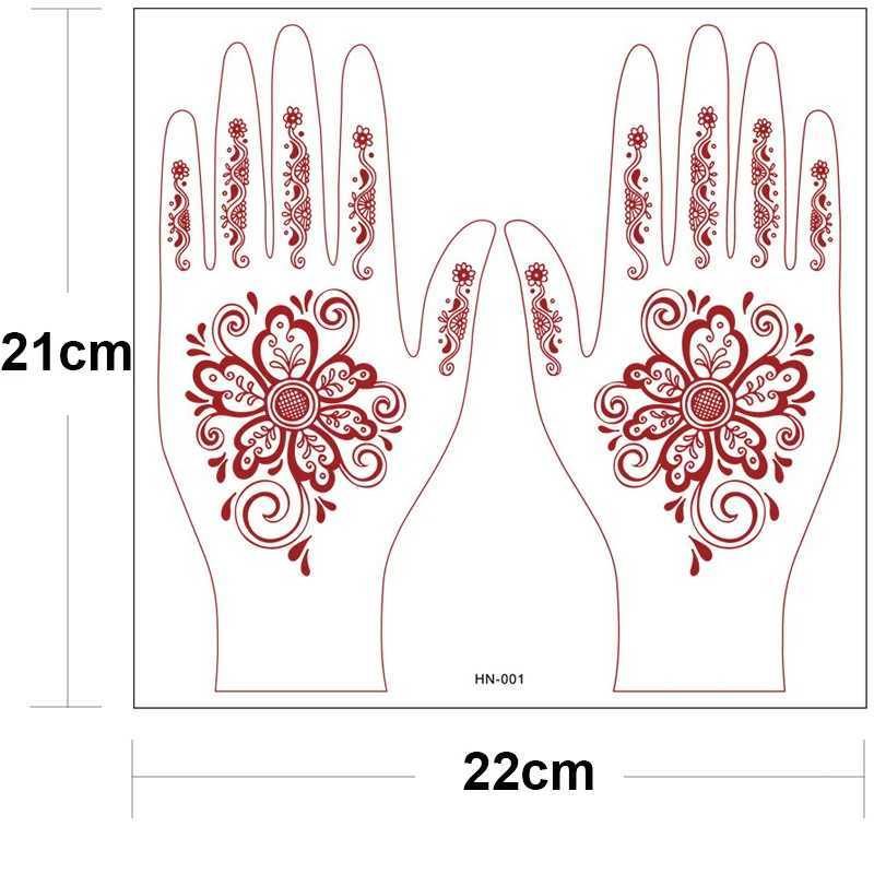 Transfert de tatouage Brown Henné Design Stickers Mehndi Henné tatouage pour la main Tatouages temporaires Femmes Lace Bride imperméable Faux Tatoo Morocain Hena 240426