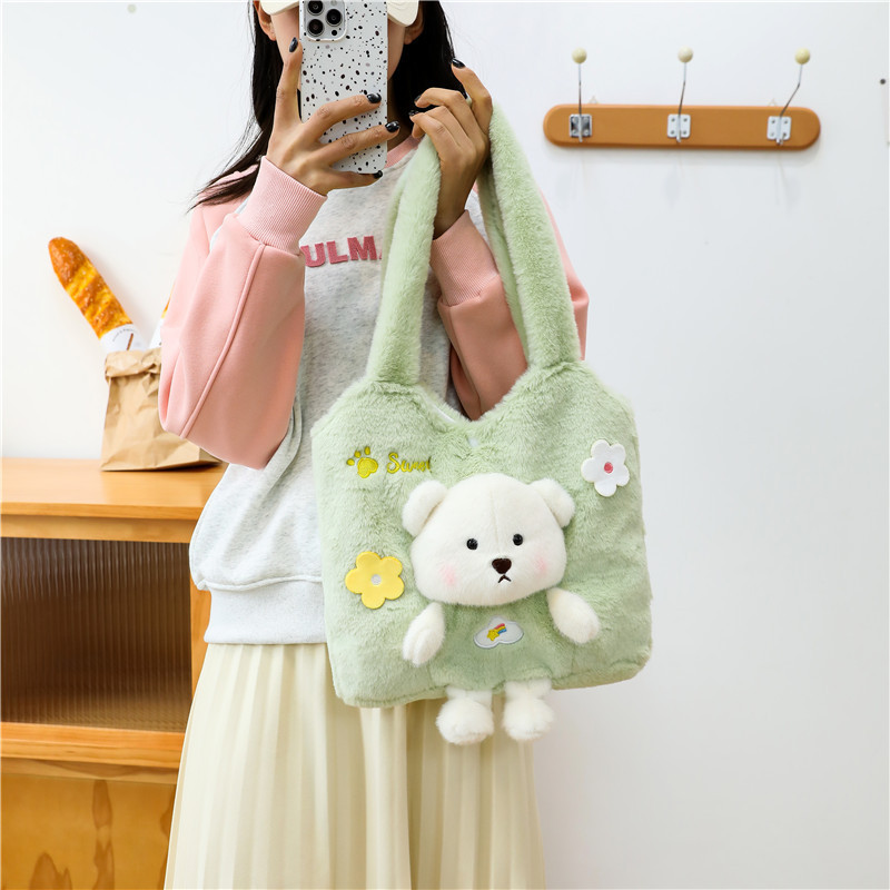 2024 New Little Bear Women's Sac Mignon Plux Doll Sac portable PORTABLE PLUPS POUTION CROSS-FOBSBORD