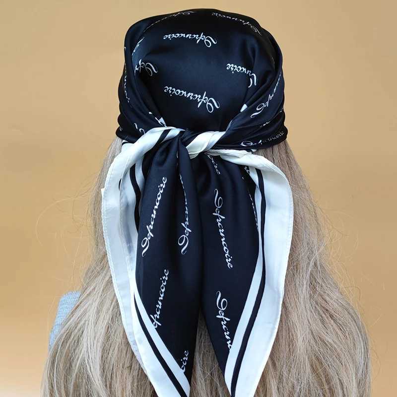 Bandanas Durag 2023 Design 70x70 cm Popolare Scarf Stagionale Sunset Sunset Beach Beach Kerchief Silk Head Abranto Luxuria New Style Grid Square Head Abch 240426