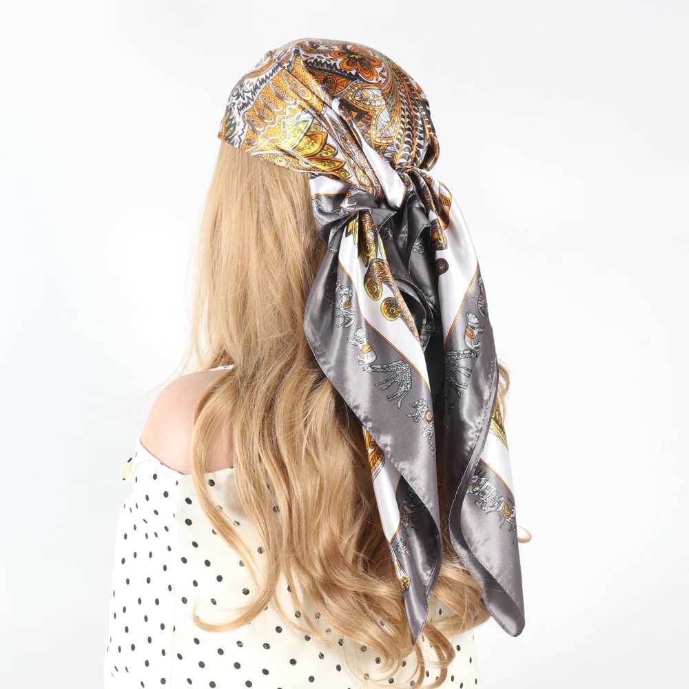 Bandanas Durag Silk Hair Scarf Womens Summer Satin Headscarf Foulard Bandana Cheveux Soft Neck -hals Huvudduk 240426