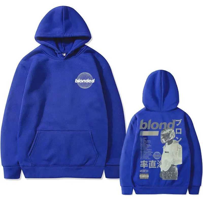 Erkek Hoodies Sweatshirts Rap Şarkıcı Frank Çift Taraflı Baskılı Hoodie Rap Erkekler Sarışın Hip-Hop Spor Gömlek Okyanus Süper Dalian Hoodie Erkek Retro Street Wear 240425