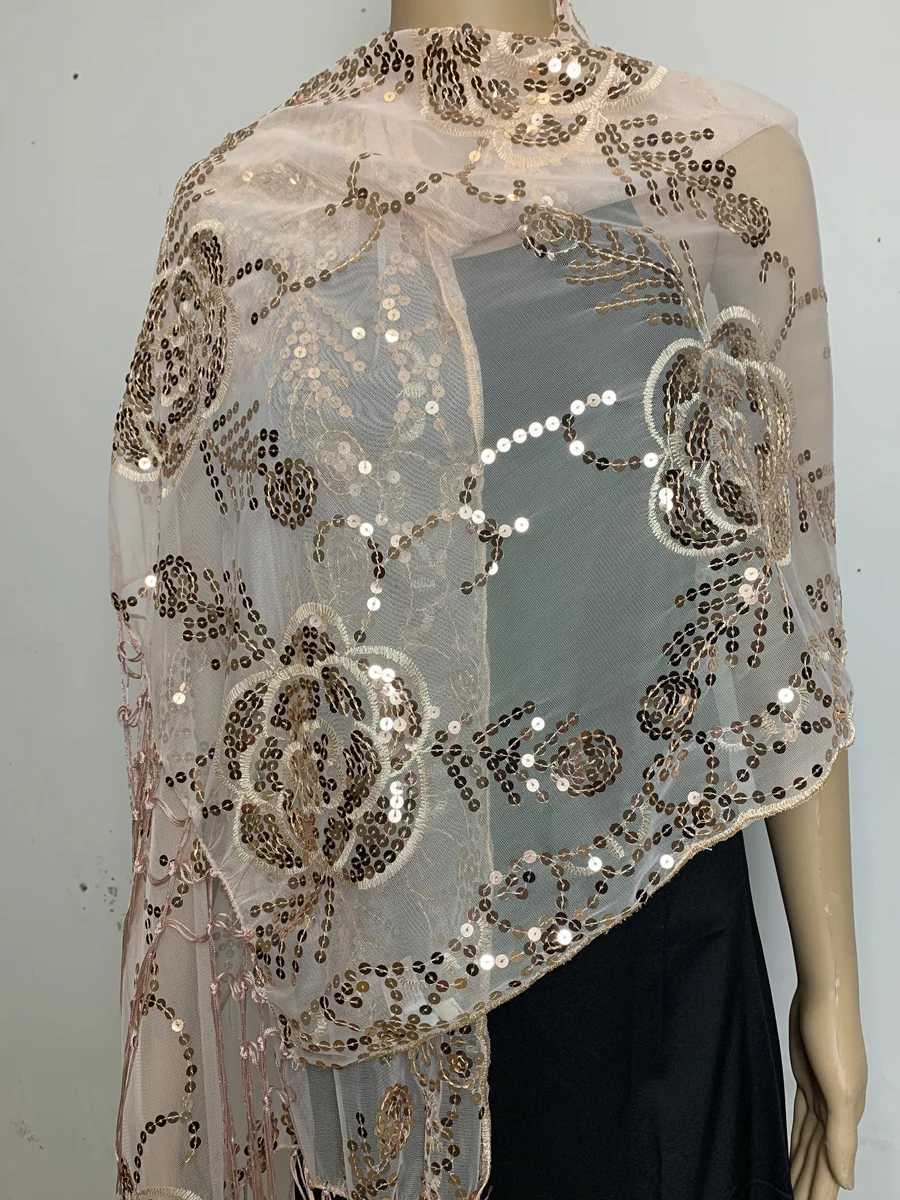 Shawls Glitter Sequins Shawls and Wraps for Evening Dresses Womens Mesh Wedding Cape Bridal Bridesmaid Shrugs Fringed Party Shawl d240426