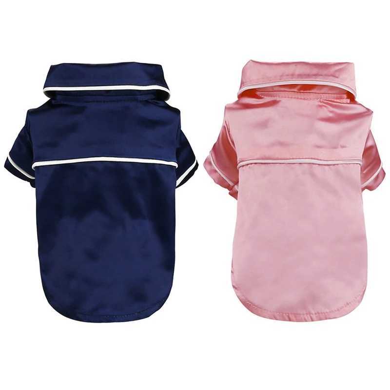 Dog Apparel Luxury Pet Dog Pajamas Soft Silk French dog Pajamas Pet Coat Clothing For Small Dogs Shih Tzu Puppy Cat Clothes XS-2XL d240426