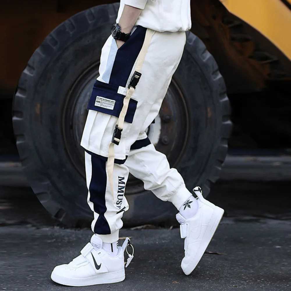 Męskie spodnie nowe styl uliczny Mens Multi Pocket Spodnie podwórko Hip Hop Casual Mens Track Spodnie Modne HARAJUKU MENS PANTSl2404