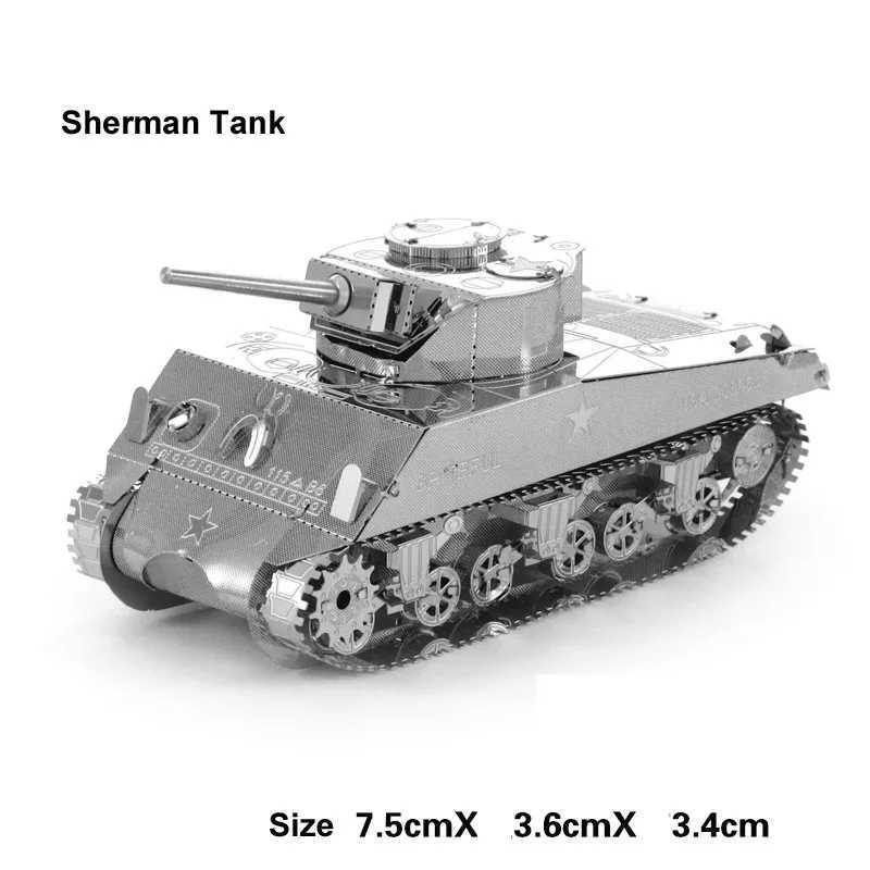 3D Puzzles DIY Mini 3D Metal Bulma Modeli Akrep Tank Şefi Tank Sherman T34 Tank Kaplan Tank Bileşeni Yetişkin Oyuncak Puzzlel2404