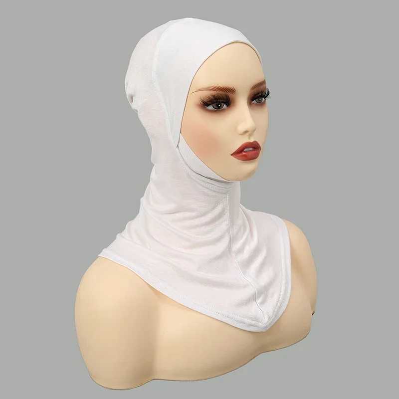 Bandanas Durag Cotton Muslim pannband Full Set Islamic pannband Innerkvinnor Huvudband Långt sjal Inslaget Neck Pannband Hatt 240426