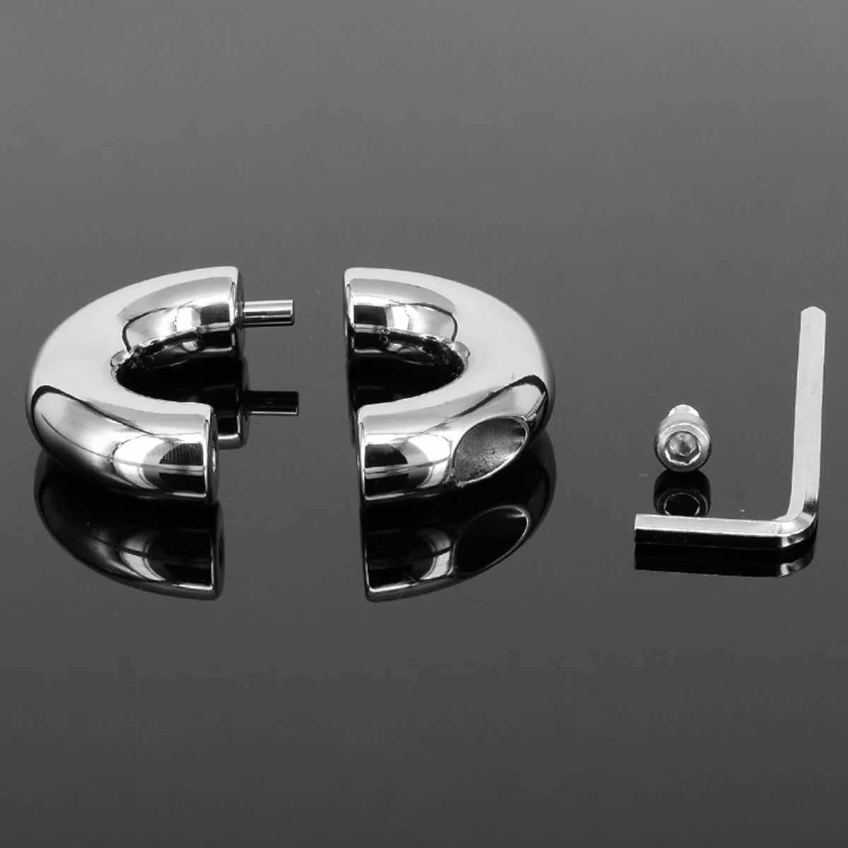 Nxy Cockrings Metal Male Cockring Clamp Chastity Cage Adult Sex Toys Screws Penis Ring Bondocage Scrotum Dick Strenter Cock Delay for Men 240427