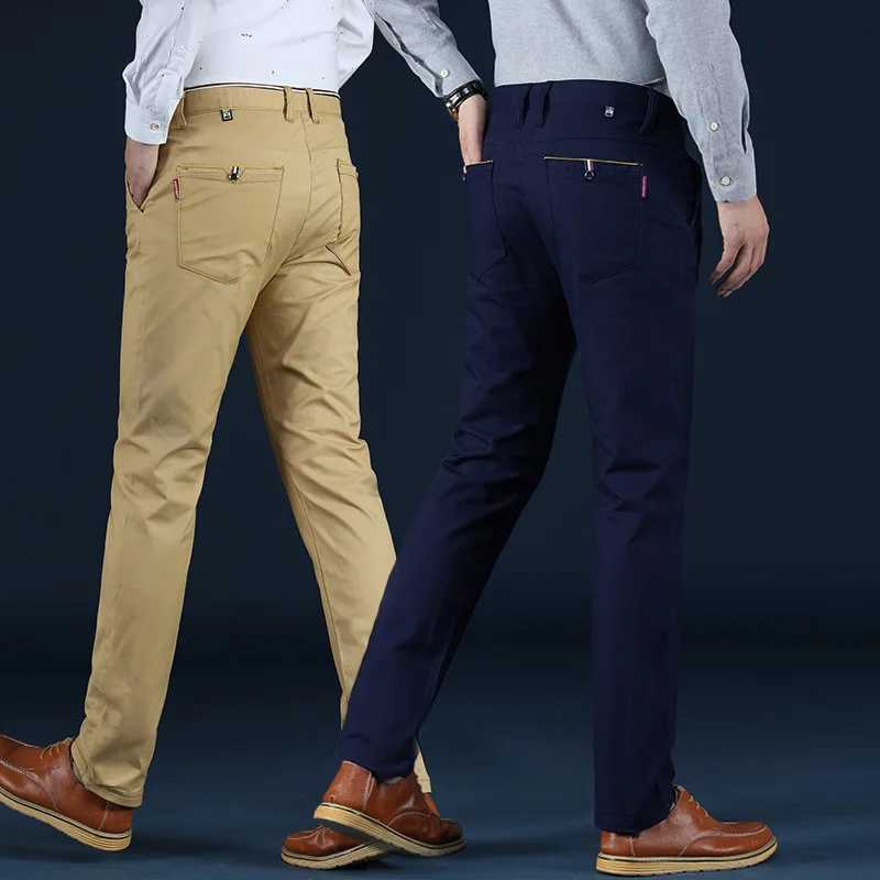 Pantalon masculin 2024 Nouveau pantalon élastique décontracté coréen pantalon ultra slim fit pantalon élastique droit pantl2404