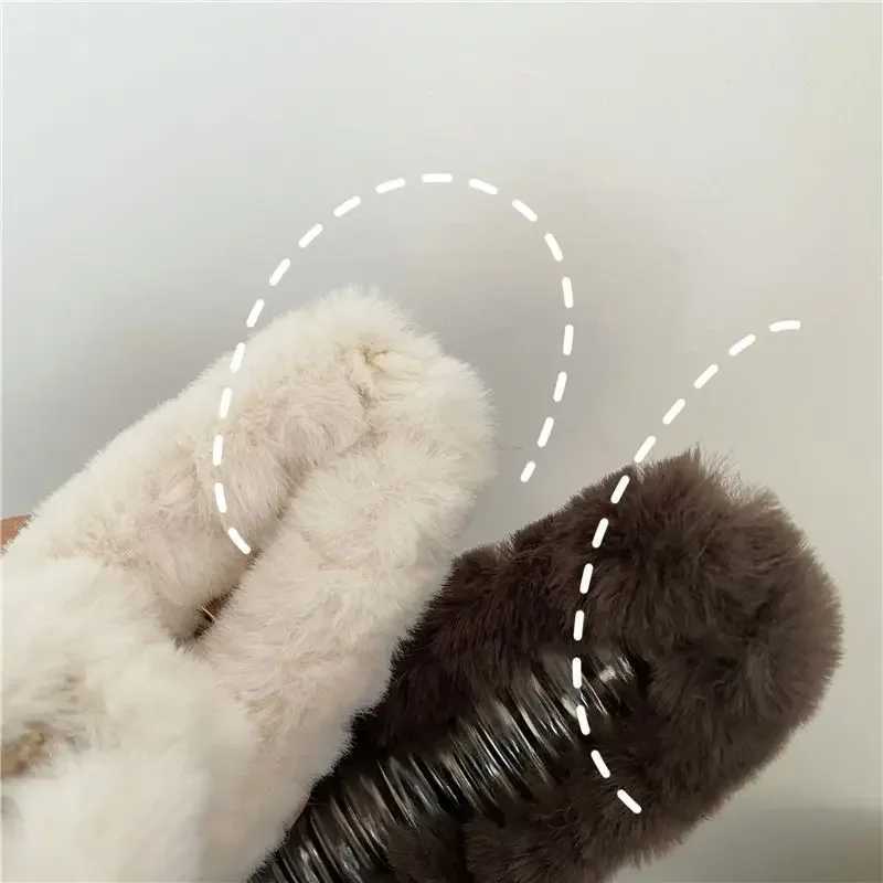 Haarklammern Barrettes Weichmilch Kaffee Serie Simuliertes Pelz Kaninchen Rücken Hochsteckfrisur Warm Big Plush Hai Clip Eimer Eimer