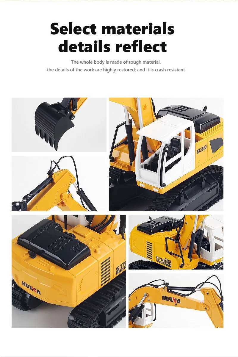 Voiture électrique / RC 1 20 RC Excavator 2.4g Remote Control Engineering Track Type Bulldozer Toy Childrens 6ch Wireless Childrens Giftl2404