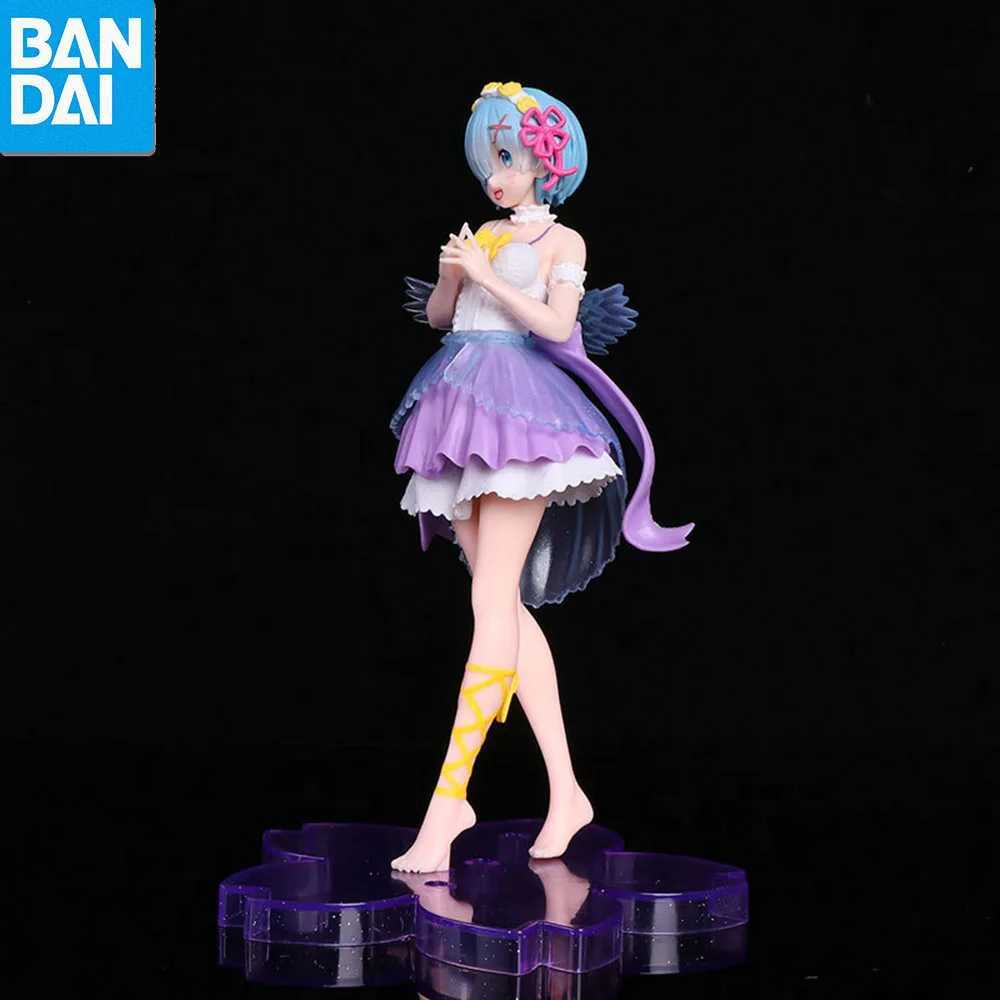 Anime Manga Living in a World Different from Zero 19CM Kawaii Angel Rem Purple Skin Model Animation Character PVC Doll Series Childrens ToysL2404
