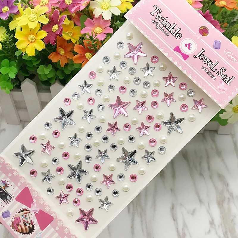 Tatueringsöverföring 3D Färgglada ansiktsjuvelar Eyeshadow Stickers Självhäftande ansikts kropp Ögonbryn Kristall Diamond Nail Stickers Diamond Decoration 240426