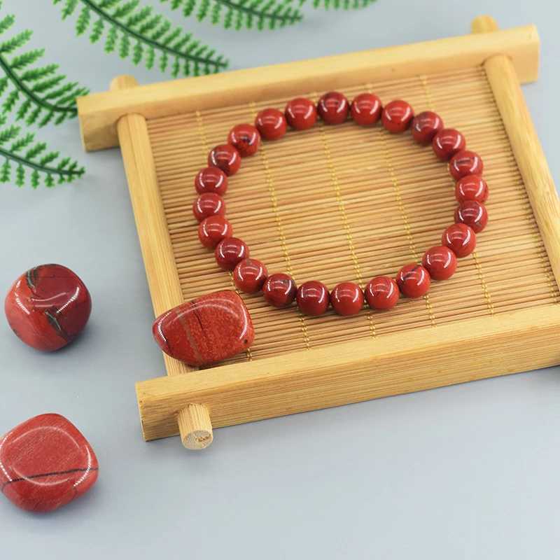 Stone naturale in perline Authentic 5A Red Jasper Preghiera Bracciale perle Bracciale Womens Meditation Meditation Yoga Regalo