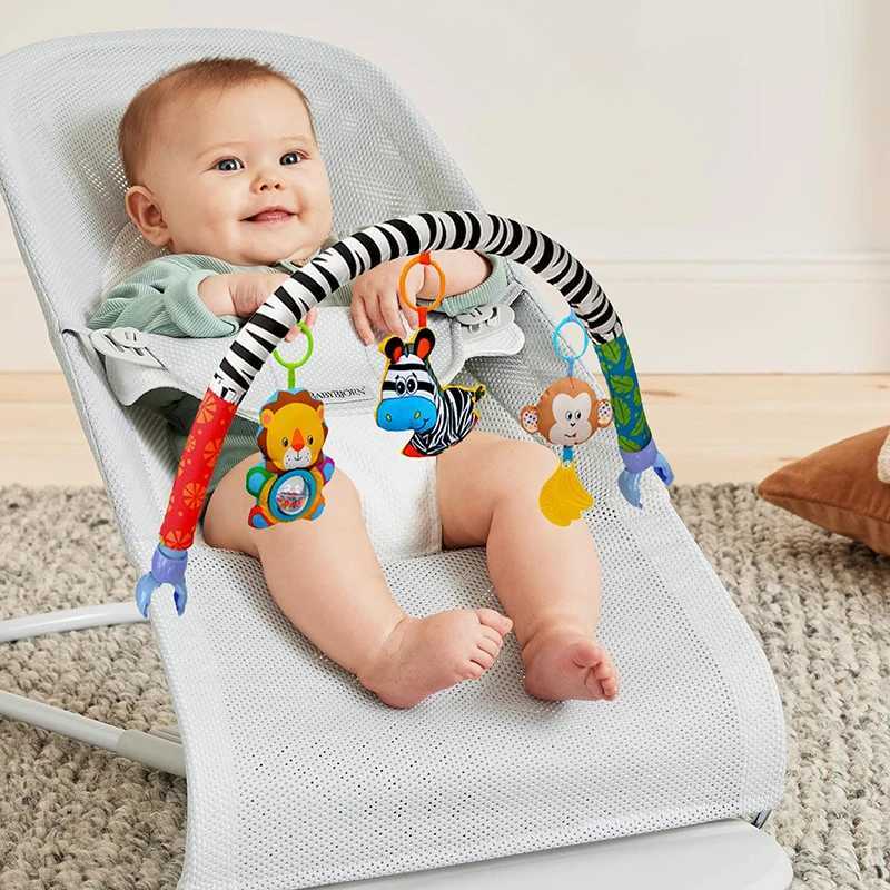 Mobiles# Baby Stroller Arch Toys Car Seat Bouncer Bar Mobile Bassinet Adjustable Baby Hanging Toys Fit Crib Bed Feeding Chair for Newborn d240426