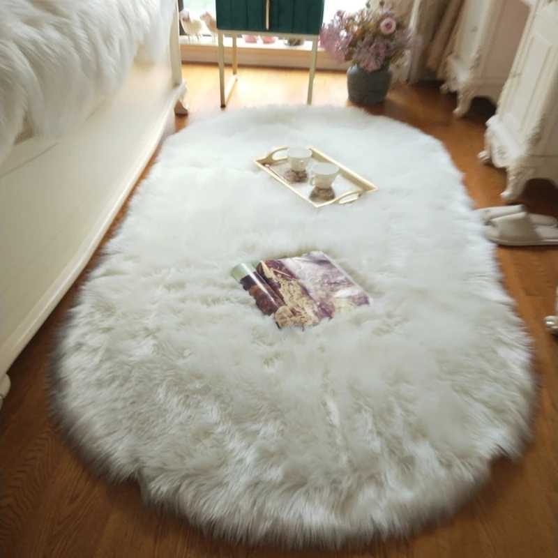 Carpets Thick Fur Carpet For Living Room Sheepskin Plush Bedroom Rugs Long Hair Rug Pink Children Room Soft Wool Bedside Mat Home Decor