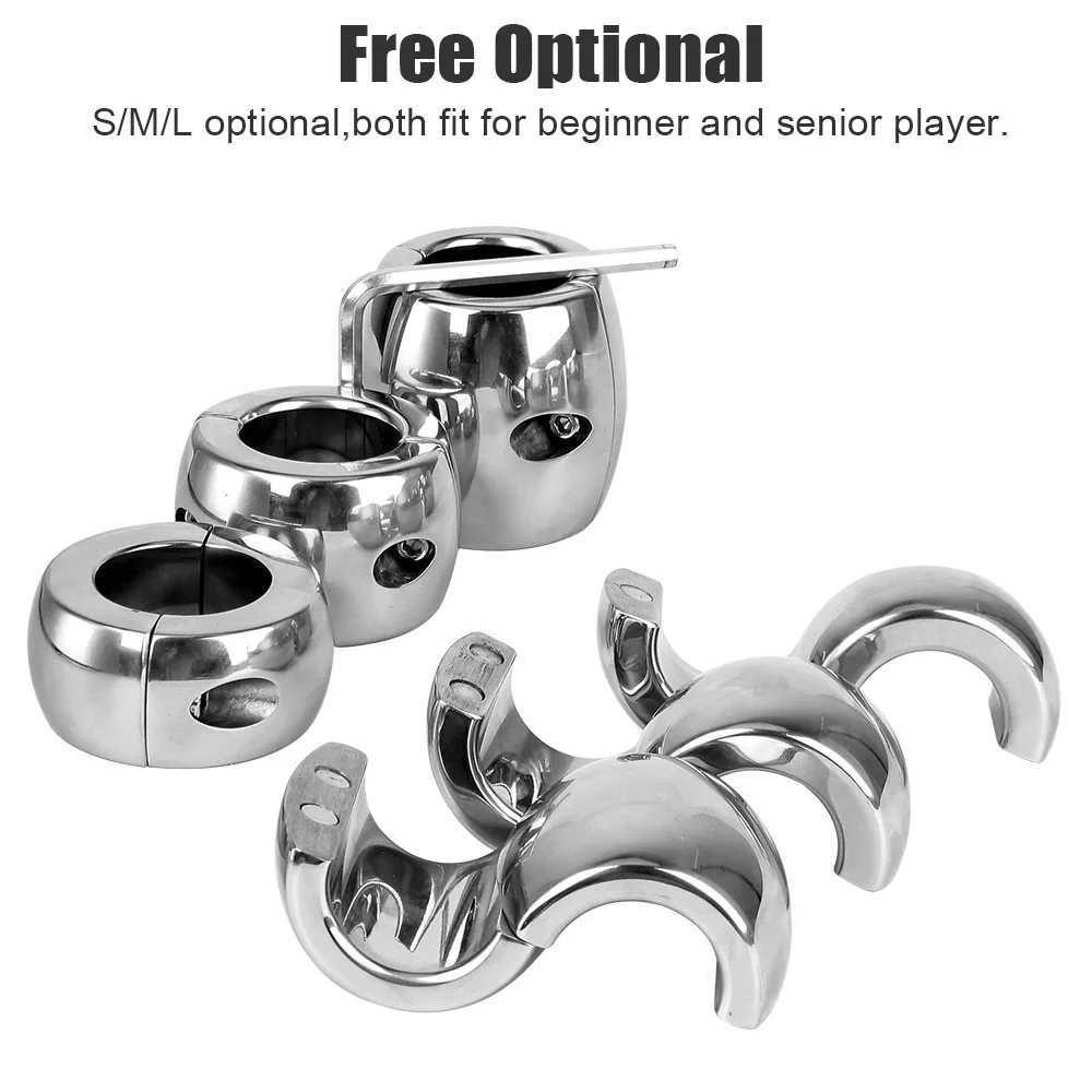 Nxy cockrings roestvrijstalen scrotum hanger ball testis gewicht brancards penis trainer terughoudendheid pik slot ring seks speelgoed voor mannen 240427