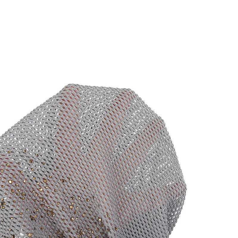 Bandanas Durag Breathable Mesh Diamond Turbo Hat Elastic Womens Summer Lace Headwear Cover Muslim Headwear Hat Womens Hair Loss Hat 240426