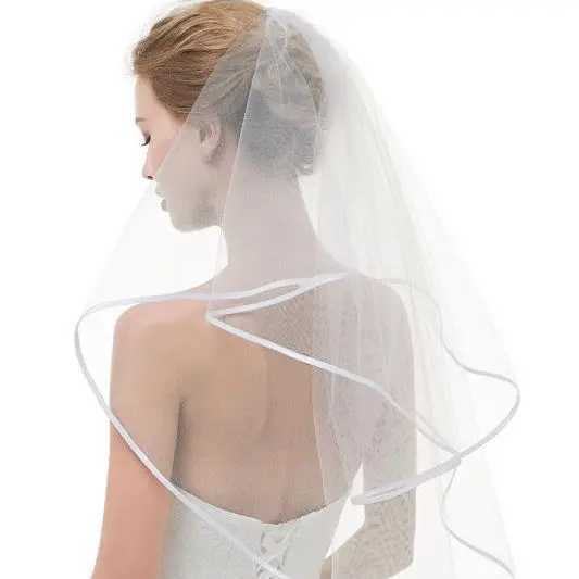Wedding Hair Jewelry Bridal Veils Short 2 Tier Veil Soft Mesh Comb Wedding Party Bride Veil Hair Accessories for Women and Girls Ivory