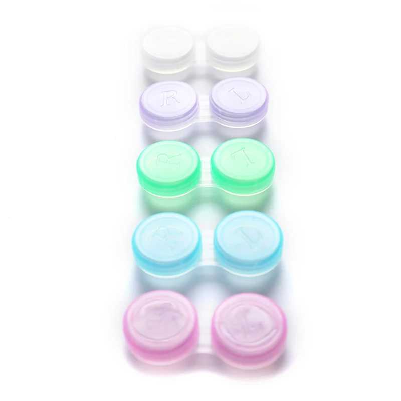 Contact Lens Accessories Random Contact Lens L+R Cases Storage Holder Soaking Container Travel Accessaries d240426