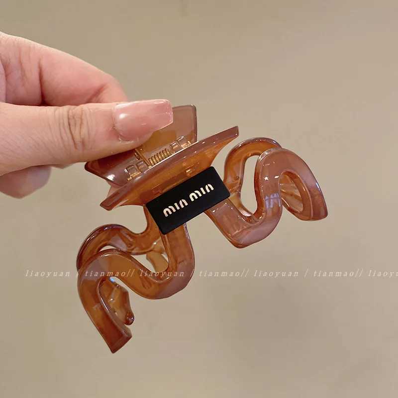 Hårklämmor Barrettes Korean Womens Acrylic Transparent Jelly Grab Hair Clip Crab Ponytail Claw Sweet Accessories