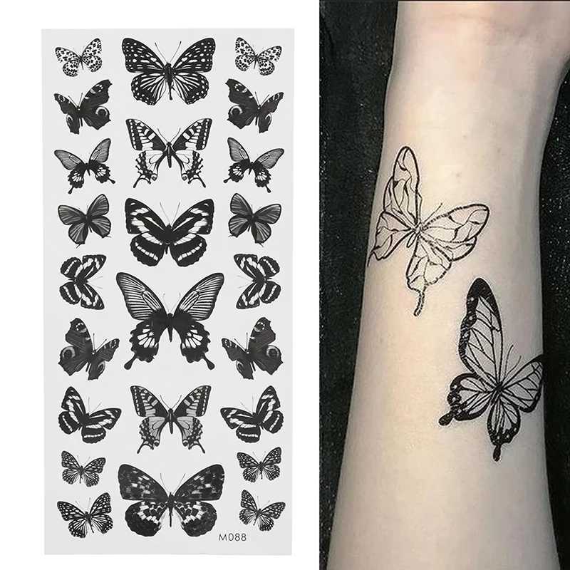 Tattoo Transfer 10Sheets 3d Butterfly Tattoos temporário Impermeável Arte do corpo pequeno TATTO FALK TATOO TATOO PÁSSIMO