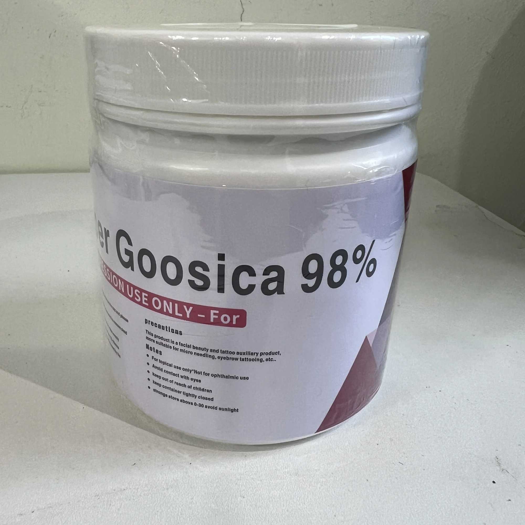 Transferência de tatuagem Novo 98% Super Goosica Tattoo Cream 500g Antes de maquiagem permanente Microneedle sobrancelha lábios Creme auxiliar 240427